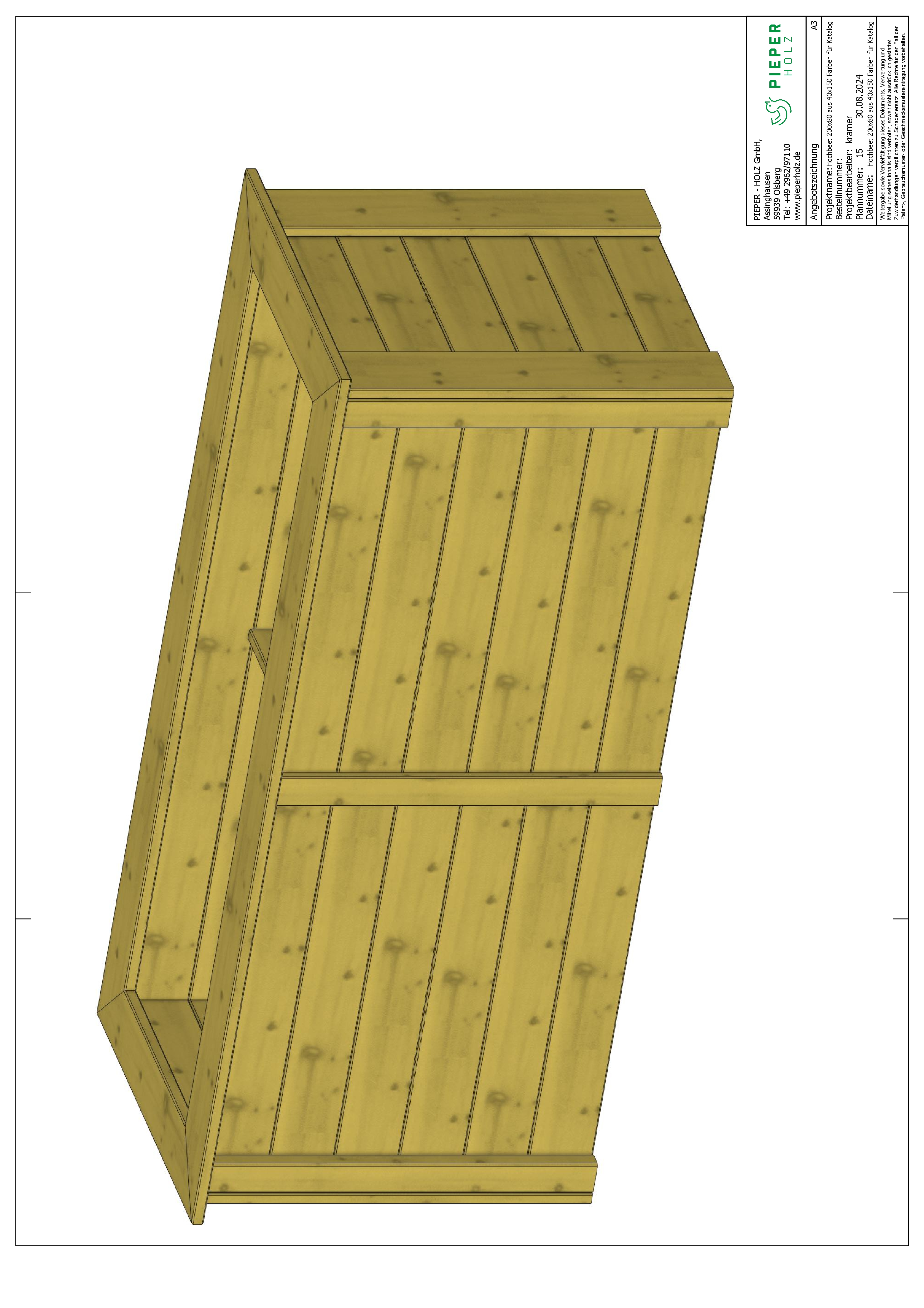 Hochbeet aus 40 x 150