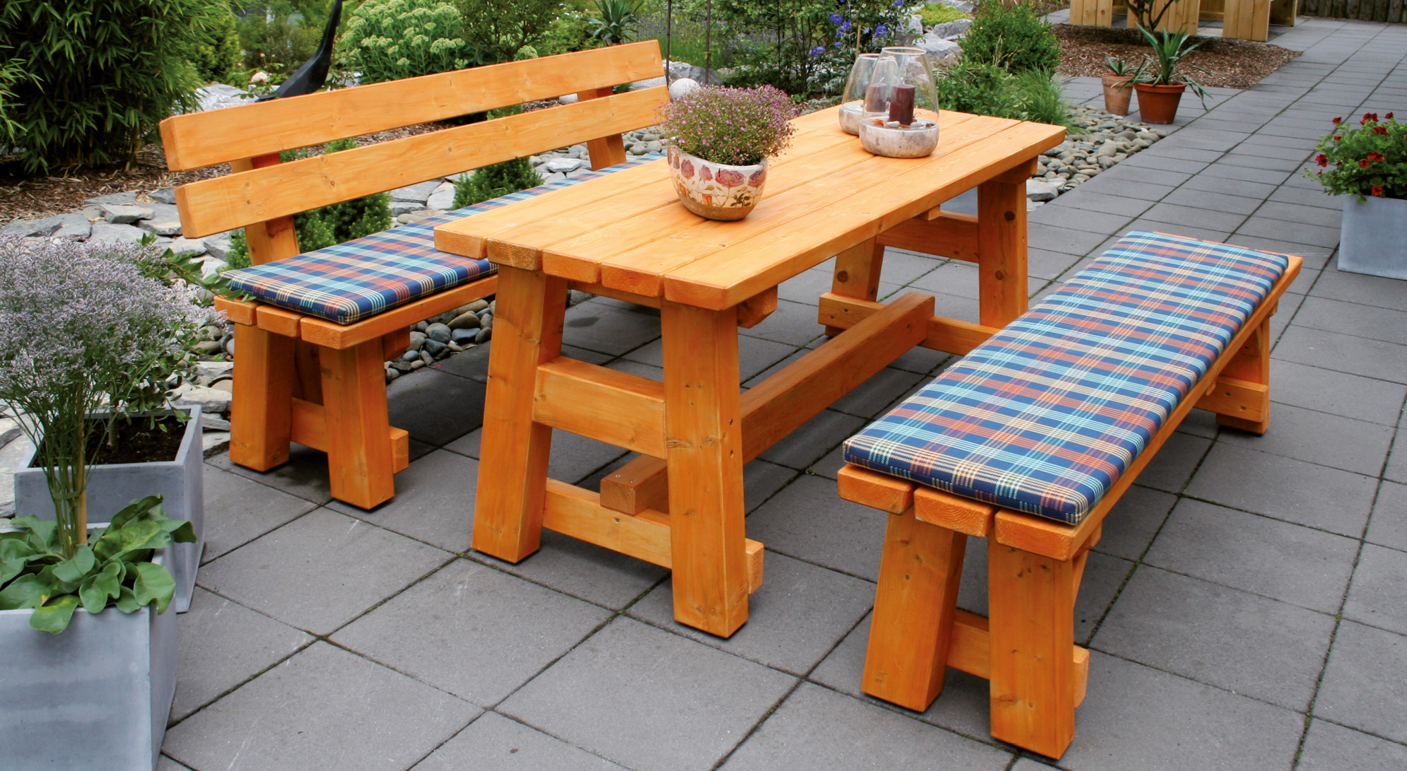 Bank Lennetal mit Rückenlehne Douglasie lasiert