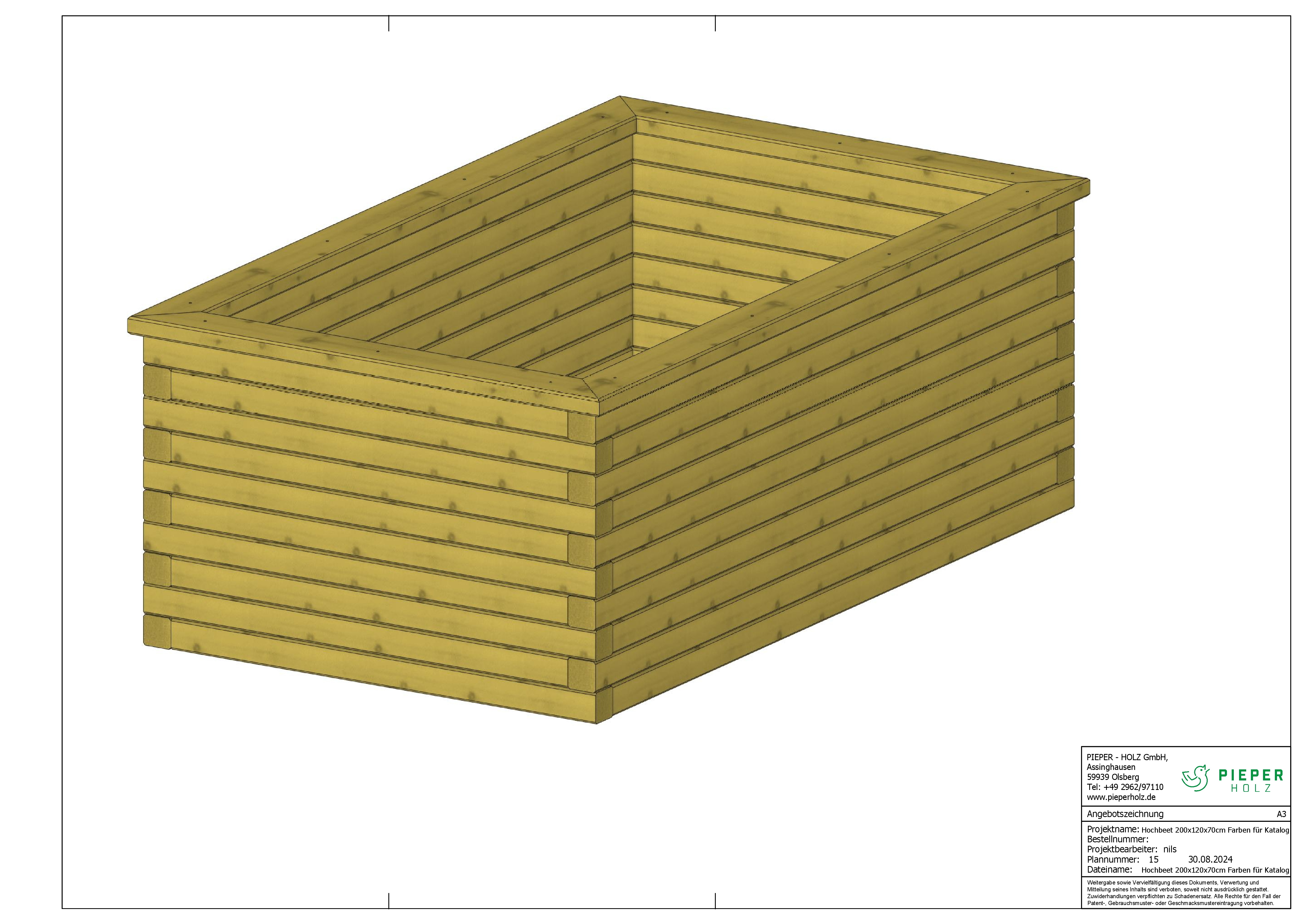 Hochbeet aus 70 x 70