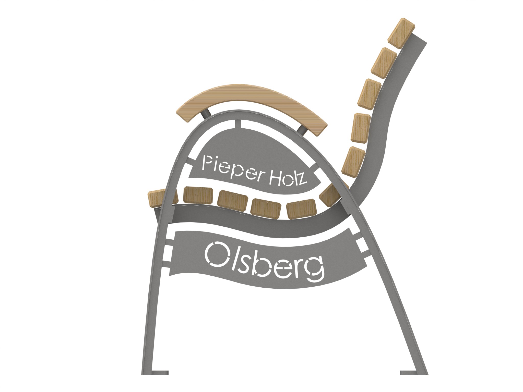 System Pieper Flow Schriftzug V2A seitlich