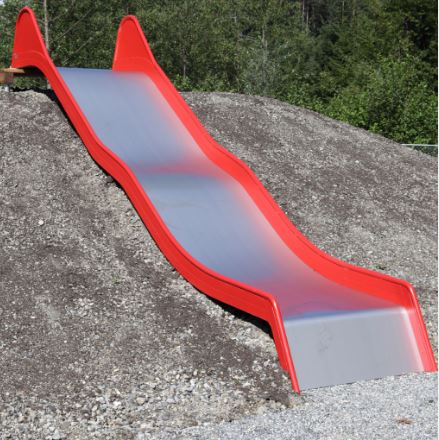 GFK-Wellenrutsche mit Edelstahlbelag 100 cm breit