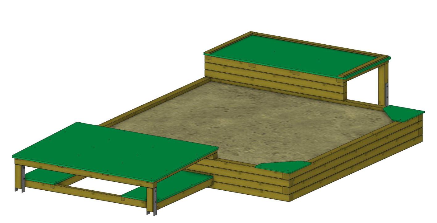Inklusiver Sandkasten 3,00 x 3,00 m aus 9 x 9